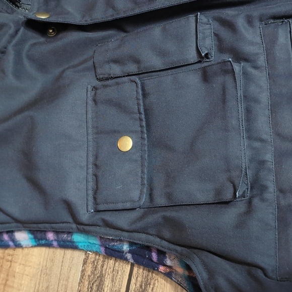 Vintage Timber Trail Flannel Fleece Lined Vest Size Large in Navy Blue - Picture 7 of 11
